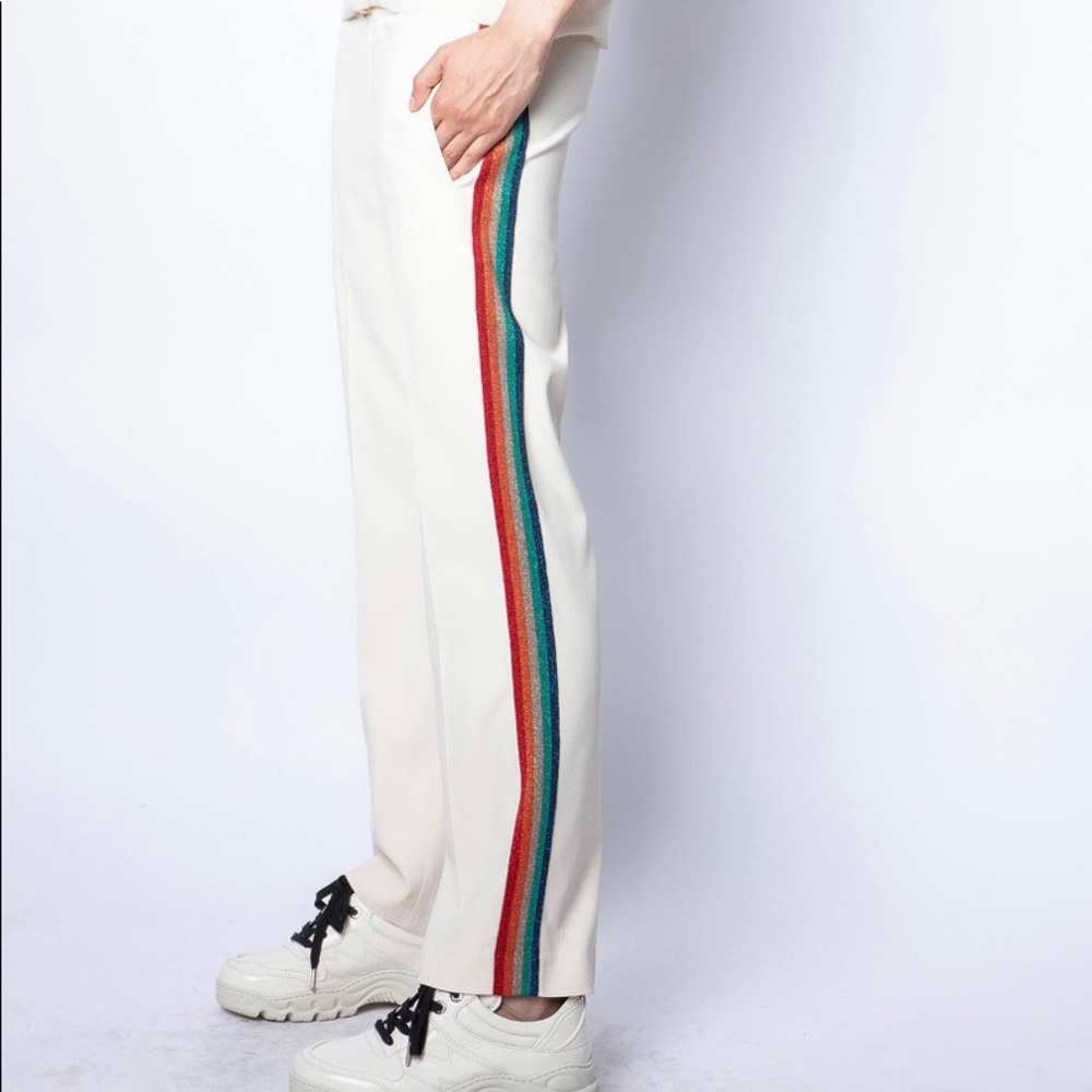 Zadig & Voltaire Poeme Crepe Satin Pants in Vanilla